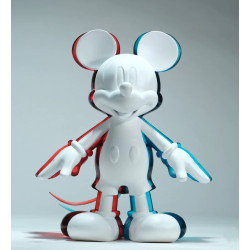 『ディズニー』 ミッキーマウス 3Dアートスタチュー(ピュアホワイト)
