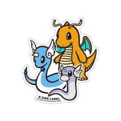Sticker Dratini & Dragonair & Dragonite Pokémon B-SIDE LABEL