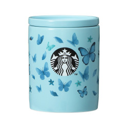 Porcelain Canister Blue Butterflies Starbucks
