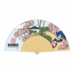 Éventail Cherry Blossoms and Fujiyama Sonic the Hedgehog