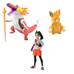 Figurines Menzi & Flâmigator & Pohmarmotte Pokémon Scale World Paldea