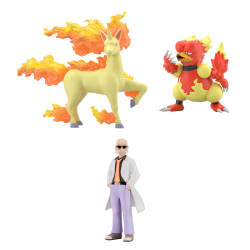 Figures Blaine & Rapidash & Magmar Pokémon Scale World Kanto