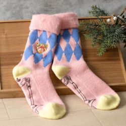 Fleece Lined Socks Pink 23-25 Howl's Moving Castle