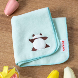 Towel Boa Embroidery Handkerchief Green Panda! Go Panda!
