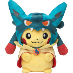 Peluche Méga-Lucario Poncho Pikachu Pokémon