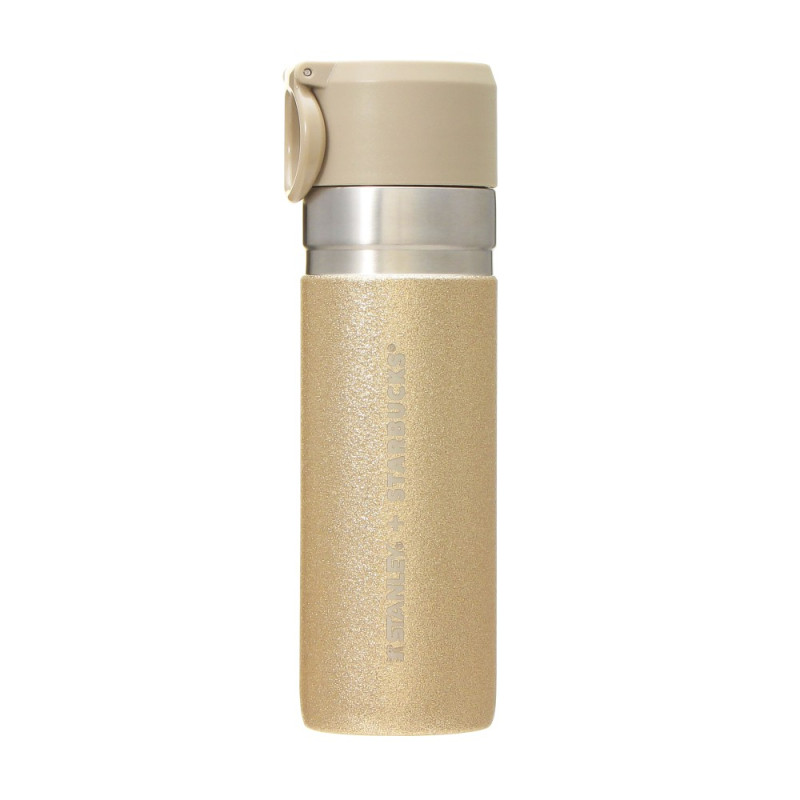 Stainless Steel Bottle STANLEY Glitter Gold 2023 Starbucks Holiday