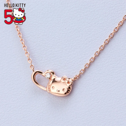 Necklace Pink Gold Heart Sanrio Hello Kitty 50th Anniversary