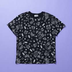 T-shirt S All-over Pattern BLACK Gear 5 One Piece
