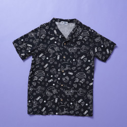 Shirt S All-over Pattern BLACK Gear 5 One Piece