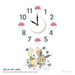 Horloge Murale Autocollant Pikachu & Évoli Pokémon