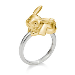 Ring Silver K18 Yellow Gold Pikachu Pokémon