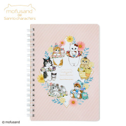 Ring Notebook B6 Flower Sanrio Characters x mofusand