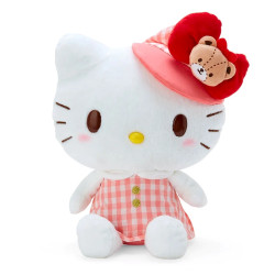 Plush M Hello Kitty Sanrio Gingham Newsboy