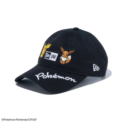 Cap 9TWENTY Long Visor Pikachu & Eevee Black Pokémon x NEW ERA Golf