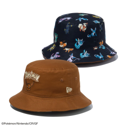 Bucket Hat 01 Reversible Eevee Black & Walnut M L Pokémon x NEW ERA