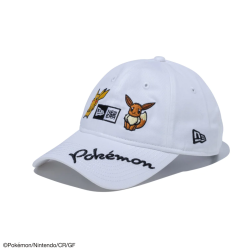 Cap 9TWENTY Long Visor Pikachu & Eevee White Pokémon x NEW ERA Golf