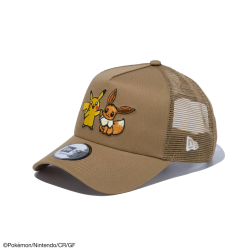 Cap 9FORTY A-Frame Trucker Pikachu & Eevee Khaki Pokémon x NEW ERA