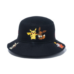 Bucket Hat Kid's 01 Pikachu & Eevee All Over Black M L Pokémon x NEW ERA