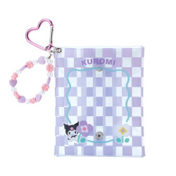 Clear Pouch with Keychain Kuromi Sanrio Pastel Checkers