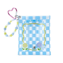 Clear Pouch with Keychain Cinnamoroll Sanrio Pastel Checkers