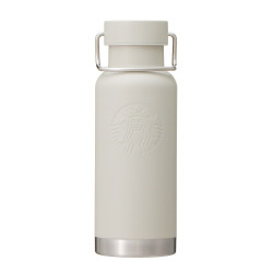 Stainless Steel Logo Bottle Handle Lid Matte Beige Starbucks