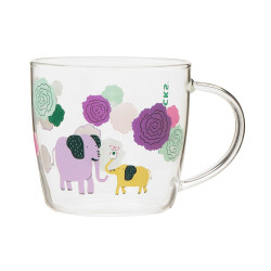Color Changing Heat Resistant Glass Mug Elephant & Carnation Starbucks