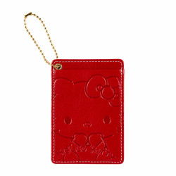 Leather Pass Case Hello Kitty Sanrio