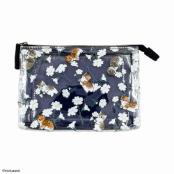 3 Pocket Pouch Flower Navy mofusand