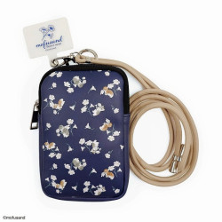 Phone Tab＆ Shoulder Pouch Flower Navy mofusand